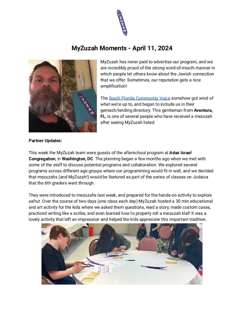 thumbnail of MyZuzah Moments – April 11, 2024